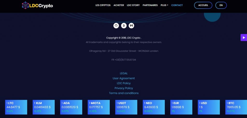 Le WHOIS de Ldc-crypto.com confirme que le site a effectivement été lancé en 2018.