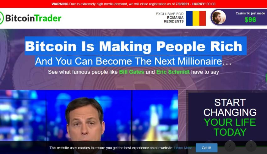 Devenir millionnaire grâce à Daily-investment-deals-now.com/bitcoin-trader ? Une utopie !