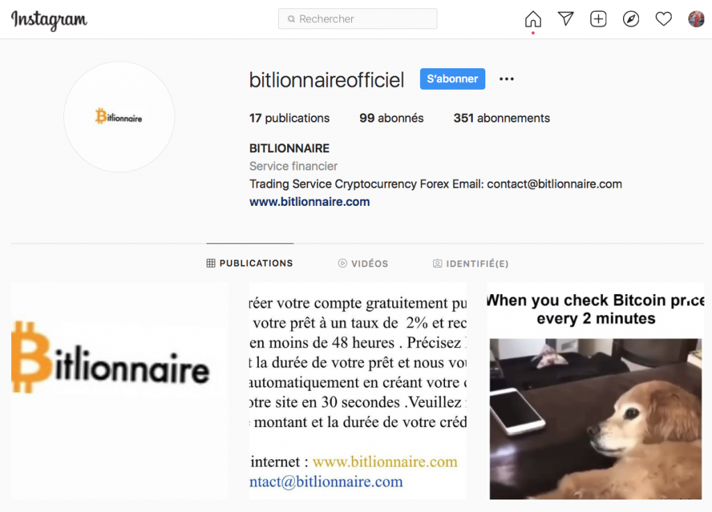 bitlionnaire.com Instagram