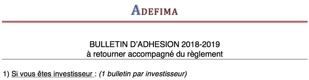 adhésion adefima Conseil Patrimoine Finance