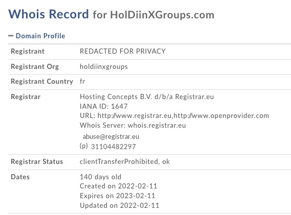 holdiinxgroups.com