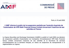 VPR Safe Financial Groupe Cysec AMF