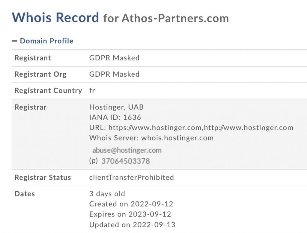 athos-partners.com a cloné Athos Partners pour vendre de faux placements financiers. Les épargnants ne font pas la différence et se font avoir par de faux conseillers qui prétendent travailler pour Athos Partners.