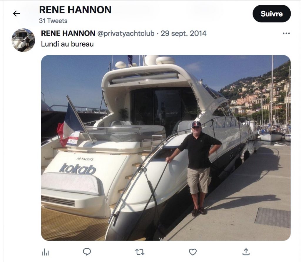 René Hannon yacht