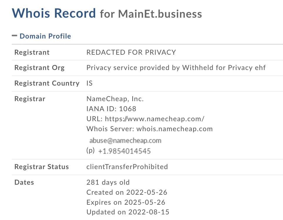 mainet.business whois 1