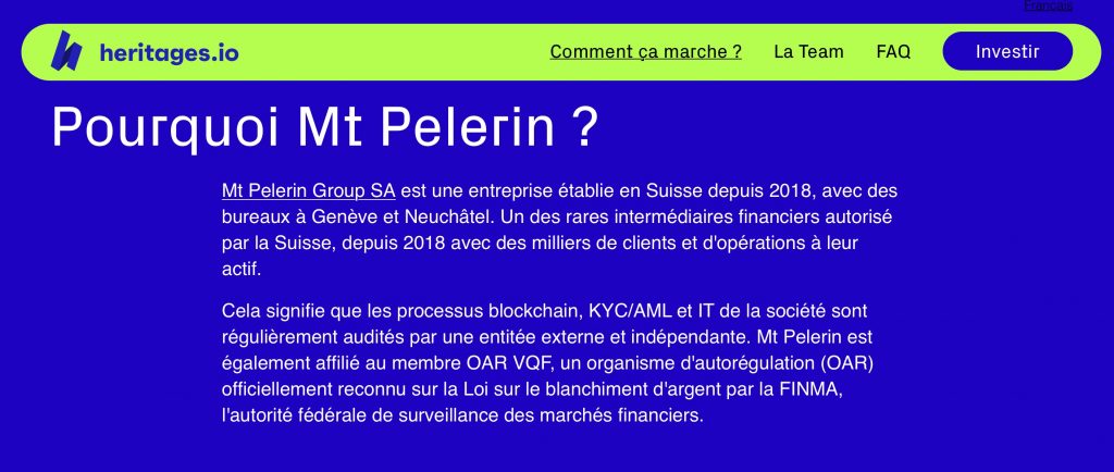 heritages pelerin