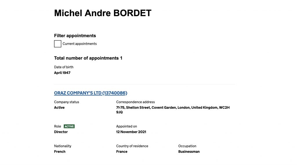 Michel Bordet RCS