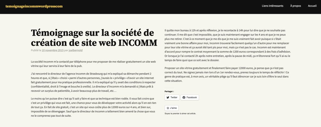 Incomm.fr avis arnaque