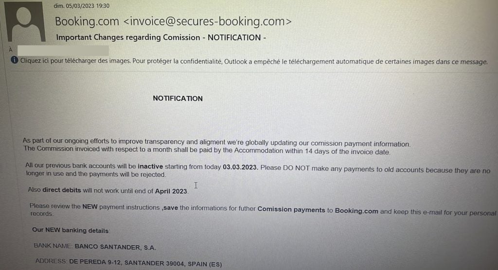 Booking.com arnaque