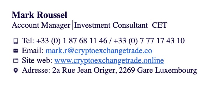 cryptoexchangetrade.co mark roussel
