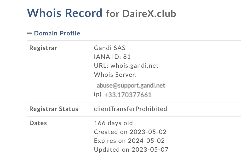 dairex.club whois