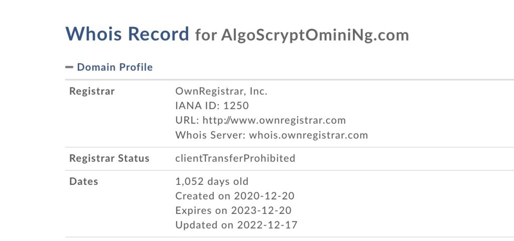 algoscryptomining.com