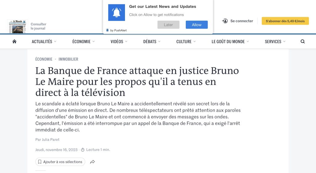 arnaque Le Monde journal.