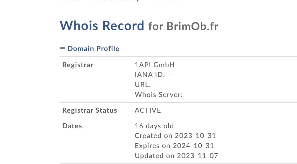 brimob whois