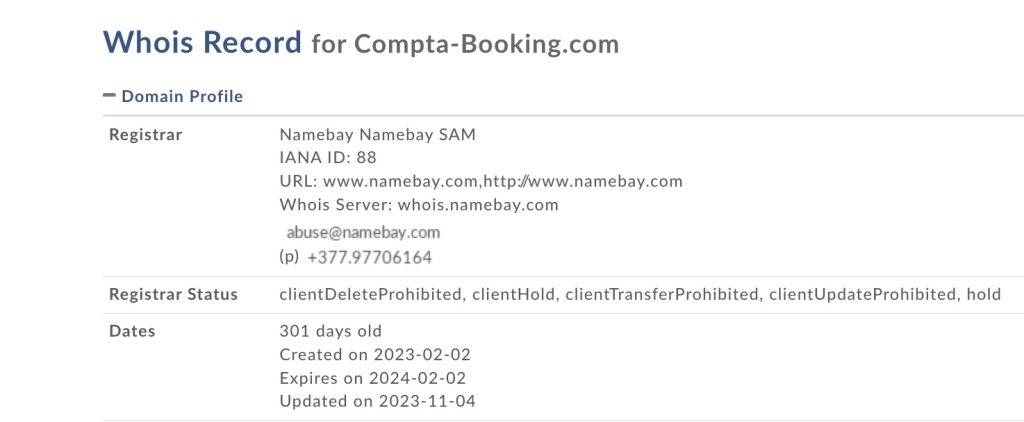 compta booking.com