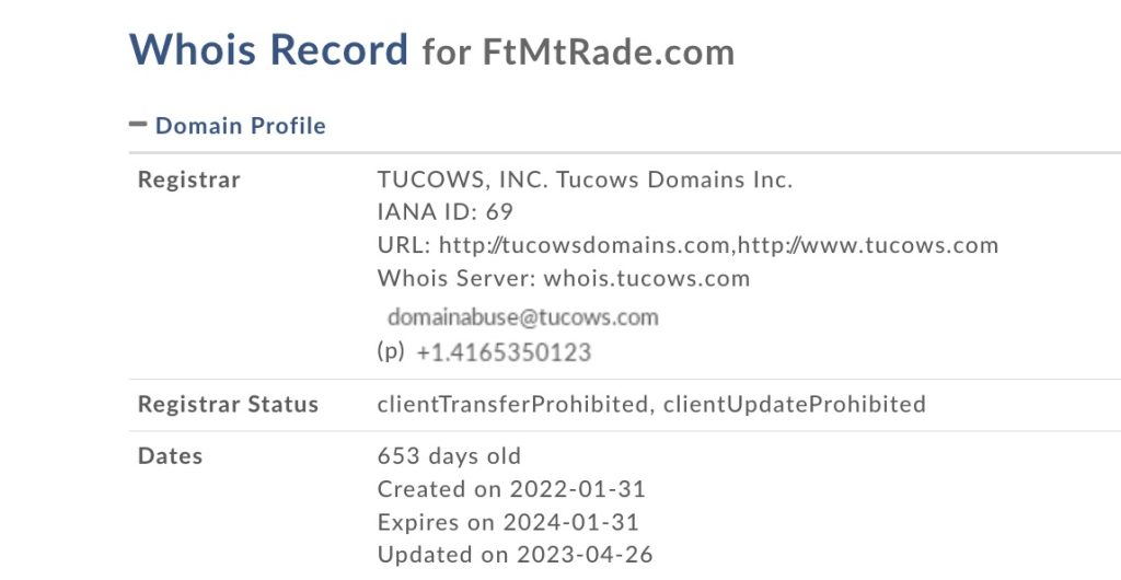 ftmtrade whois