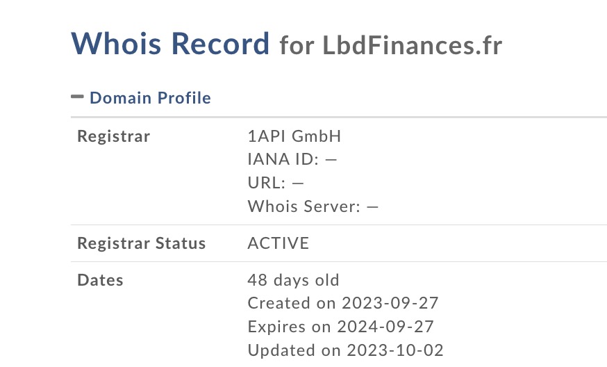 lbdfinances whois