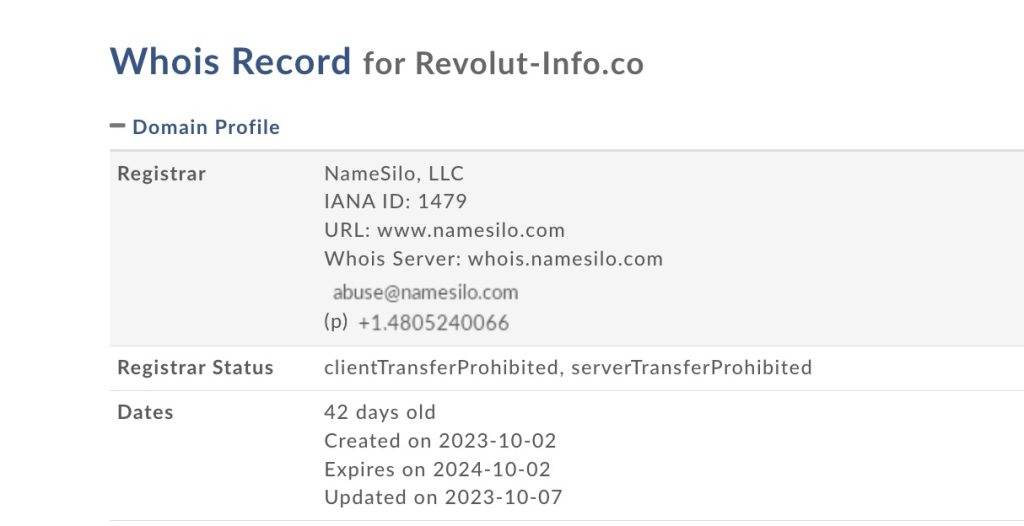 revolut info.co whois