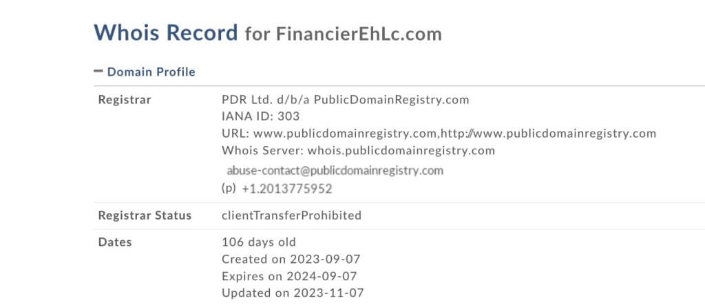 financierehlc.com whois