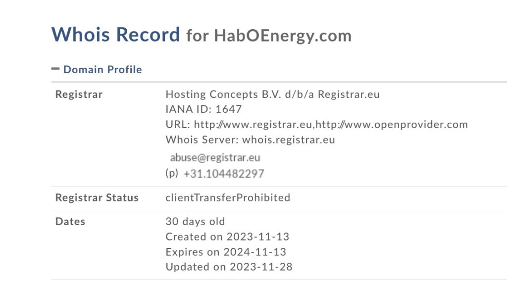 haboenergy.com whois