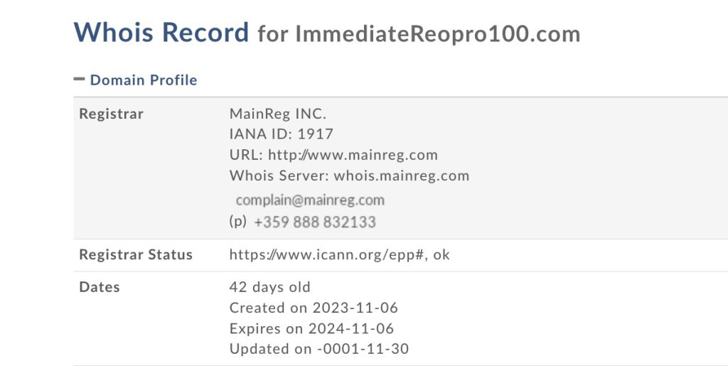 immediatereopro100.com whois