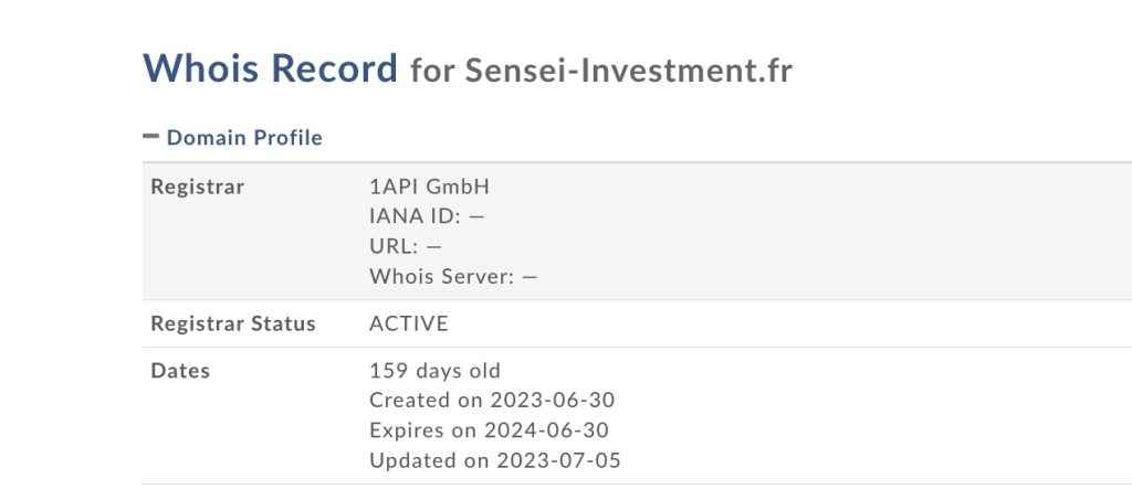 sensei investment.fr whois