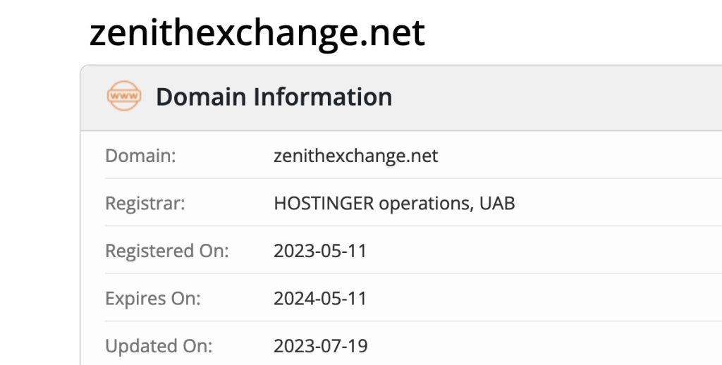 zenithexchange.net whois