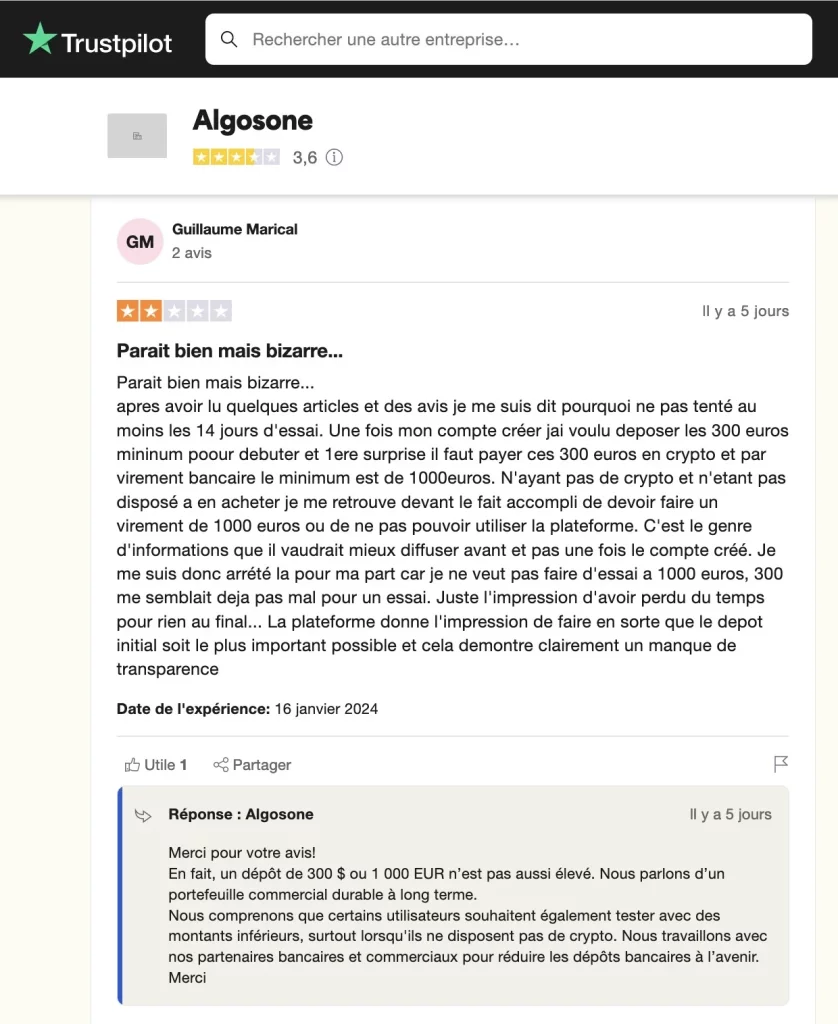 Avis Algosone