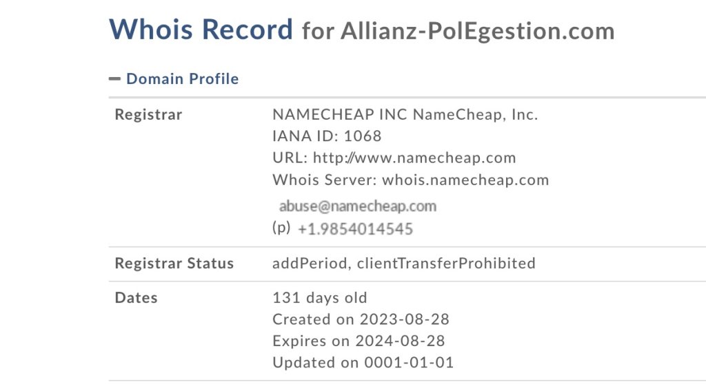 allianz polegestion.com whois