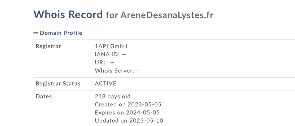 arenedesanalystes.fr whois