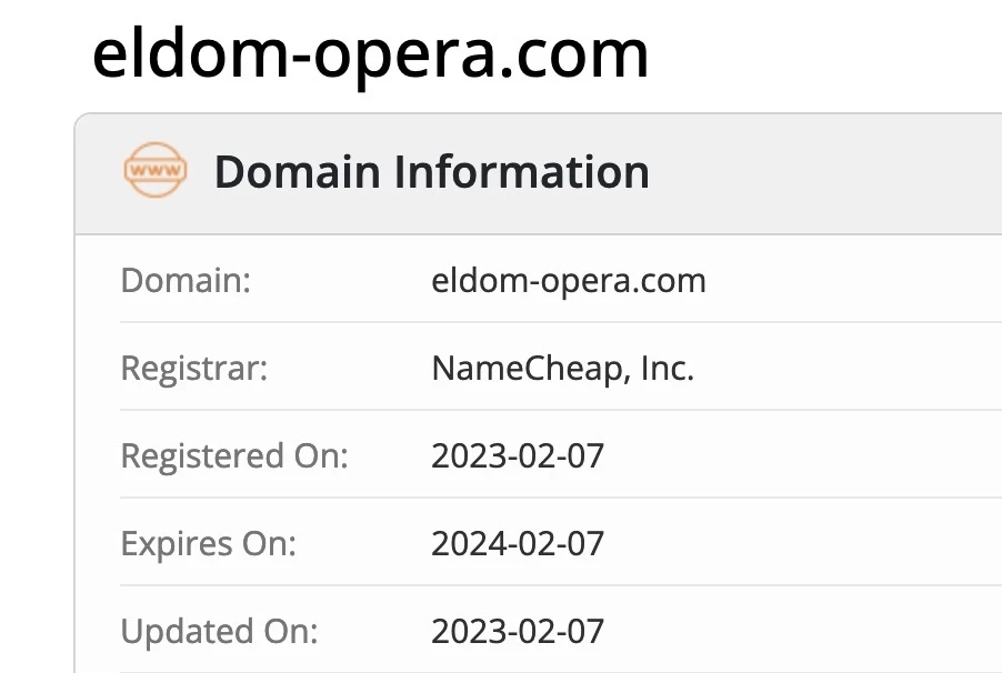 eldom opera.com whois