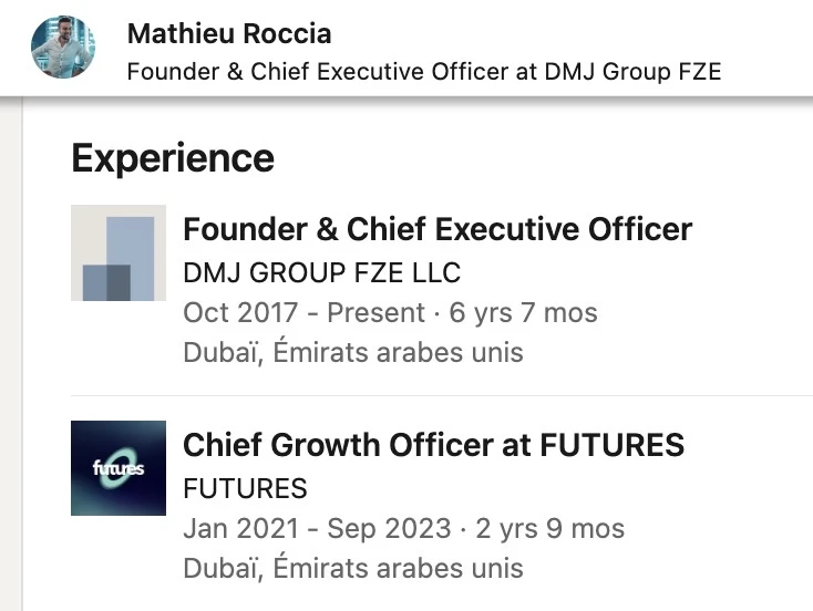 Profil Linkedin Mathieu Roccia