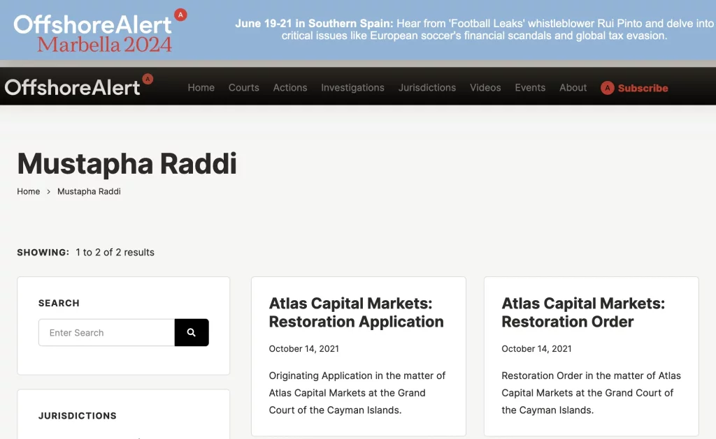 Atlas Capital Markets Mustapha Raddi