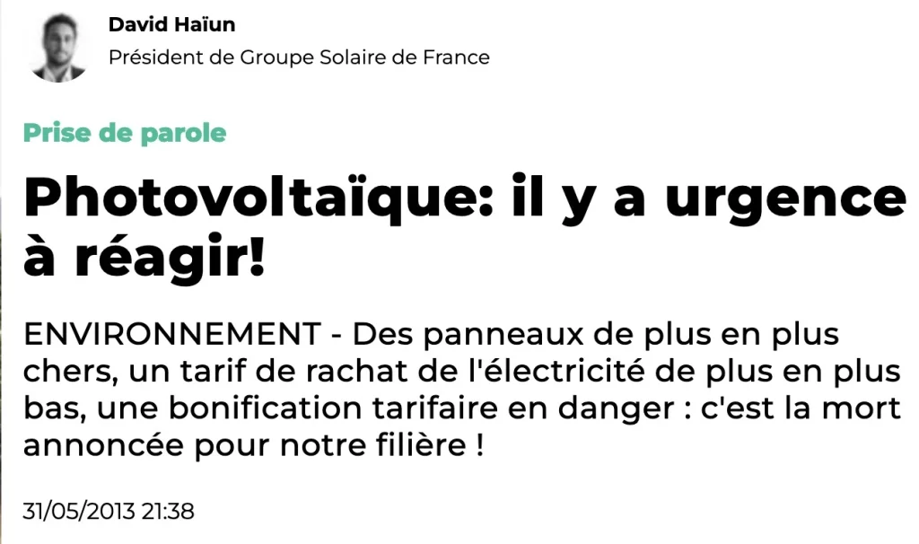 David Haiun photovoltaïque