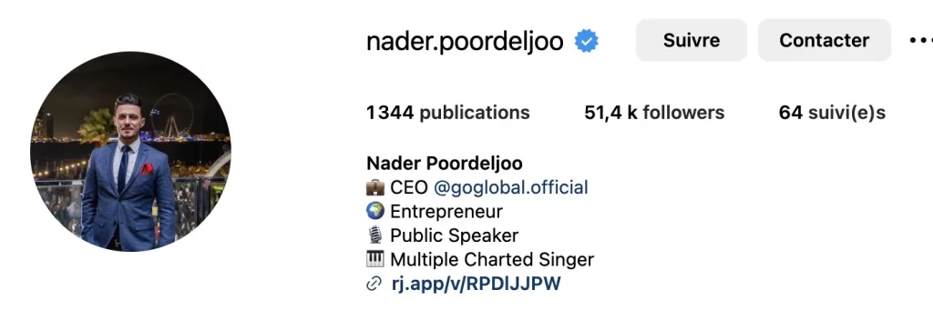 Nader Poordeljoo instagram